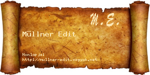 Müllner Edit névjegykártya